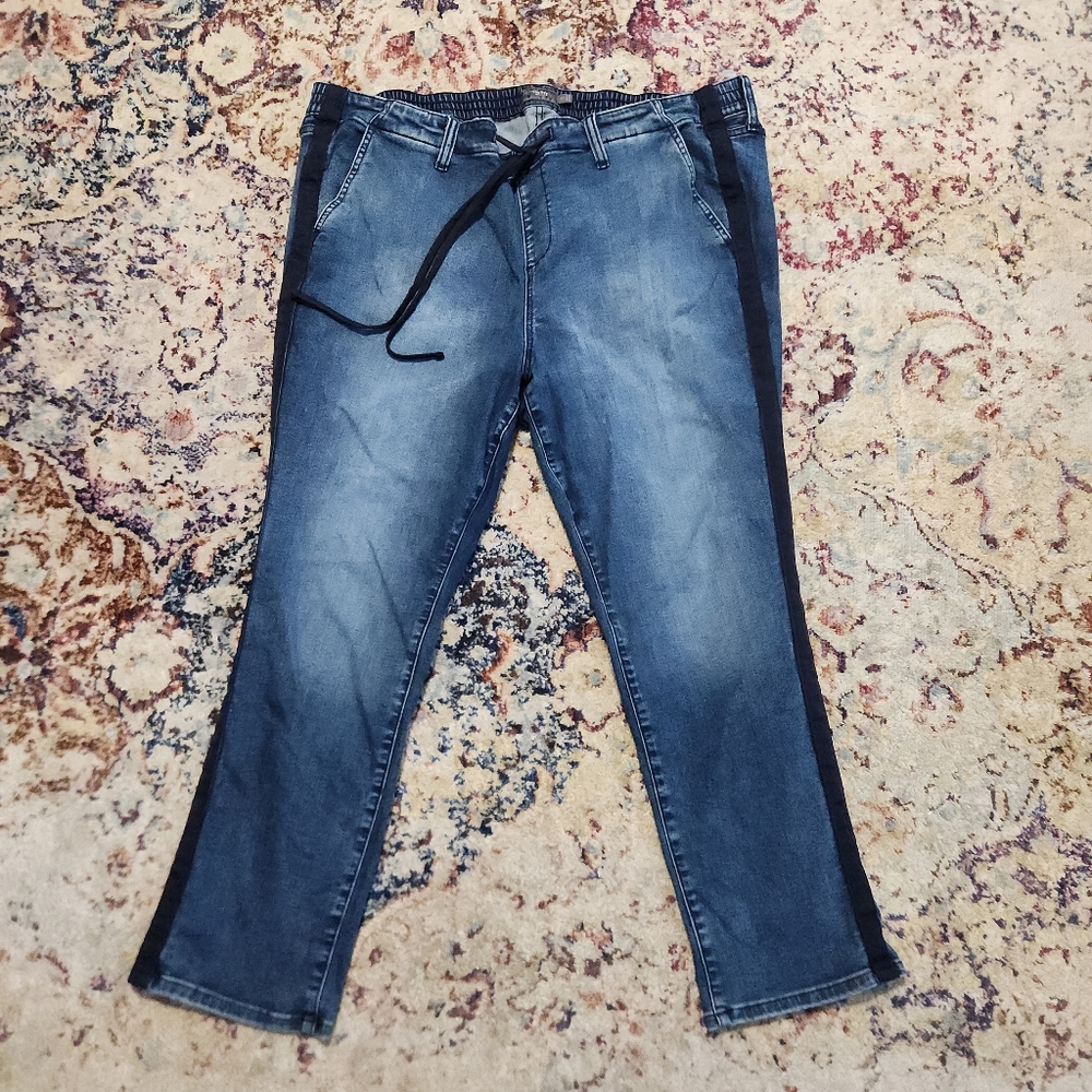 Torrid Feel the Fit Jeans Side Stripe Elastic Drawstring Waist Size 3R (22 / 24)